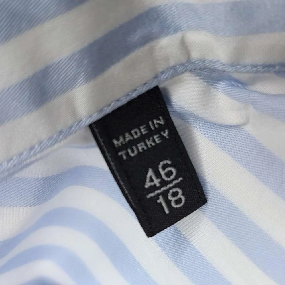 Ermenegildo Zegna Light Blue Striped Dress Shirt 👔 - Picture 2 of 5
